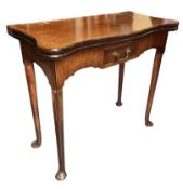 18TH CENTURY GEORGE III MAHOGANY DOG-EAR GAMES TABLE