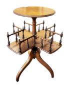 19TH CENTURY WALNUT REVOLVING PEDESTAL BOOK TABLE
