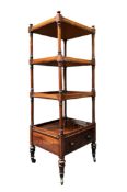 19TH CENTURY VICTORIAN MAHOGANY FOUR TIER WHATNOT ETAGERE