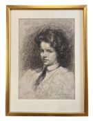 SIR HERBERT JAMES GUNN (1893-1964) - SYLIVA - CHARCOAL ON PAPER PORTRAIT