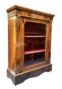 VICTORIAN 19TH CENTURY ROSEWOOD & MARQUETRY INLAID PIER CABINET