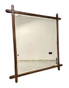 LARGE ARTS & CRAFTS EARLY 20TH CENTURY CARVED OAK WALL MIRROR