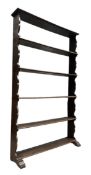 LARGE 19TH CENTURY OAK OPEN BOOKCASE SHELVES