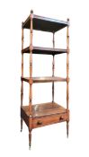 VICTORIAN 19TH CENTURY MAHOGANY FOUR TIER WHATNOT ETAGERE