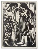 BELIEVED EMIL NOLDE (1867-1956) - ' TANDELEI ' - 1917 WOODCUT PRINT ON PAPER