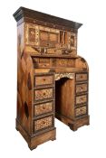 JAPANESE HAKONE MEIJI LATE 19TH / EARLY 20TH CENTURY YOSEGI ZAIKU MARQUETRY BUREAU