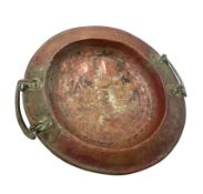 19TH CENTURY MOORISH COPPER AND IRON RICE PLATTER