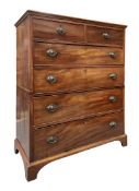 GEORGE III 19TH CENTURY MAHOGANY CHEST OF DRAWERS