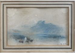 HURCULES BRABAZON BRABAZON (1821-1906) - MOUNTAIN LAKE SCENE - WATERCOLOUR