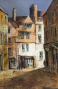 KENNETH WEBB (B. 1927) - OLD HOUSES NEAR SULLY LUNN, BATH - OIL ON CANVAS