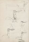 EILEEN ALICE SOPER (1905-1990) - HANGING SQUIRREL - PENCIL ON PAPER SKETCH DRAWING