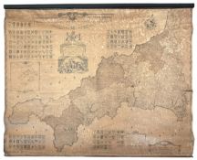 THOMAS MARTYN - NEW & ACCURATE MAP OF CORNWALL - 1784 W. FADE LINEN BACK MAP