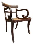 REGENCY 19TH CENTURY MAHOGANY LIBRARY DESK CHAIR