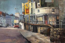 KENNETH WEBB (B. 1927) - A BRISTOL PUB - OIL ON CANVAS