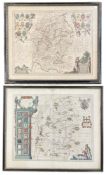 WILTSHIRE - JOAN BLAEU & JAN JANSSON - TWO WILTONIA COLOURED MAPS, 17TH CENTURY