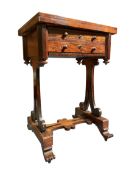 EARLY VICTORIAN 19TH CENTURY ROSEWOOD CARD / GAMES BACKGAMMON TABLE