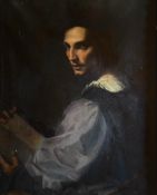 AFTER ANDREA DEL SARTO - 19TH CENTURY OIL ON CANVAS PORTRAIT OF A SCULPTOR