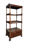 19TH CENTURY WILLIAM IV ROSEWOOD FOUR TIER WHATNOT ETAGERE
