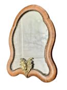 CONTINENTAL 19TH CENTURY ROSEWOOD VENEERED & GILT BRASS EASEL TABLE MIRROR