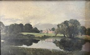 MANNER OF REX WHISTLER - GODMERSHAM PARK, KENT - EARLY 20TH CENTURY OIL ON CANVAS