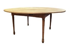 LARGE 19TH CENTURY FRUITWOOD CIRCULAR DINING TABLE