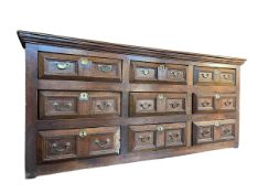 WILLIAM & MARY 17TH CENTURY OAK & BRASS HANDLED DRESSER CHEST
