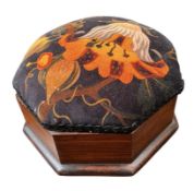 VICTORIAN 19TH CENTURY MAHOGANY & HOUSE OF HACKNEY UPHOLSTERED STOOL