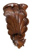 LARGE ROCOCO STYLE ORNATE MAHOGANY CLOCK BRACKET SHELF