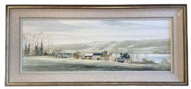 MICHAEL BARNFATHER - OVERLOOKING BLAGDON LAKE - OIL ON CANVAS