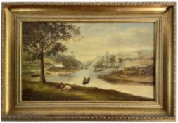 HENRY HARRIS (1852-1926) - CLIFTON SUSPENSION BRIDGE - OIL ON CANVAS PAINTING