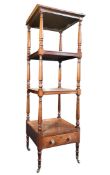 19TH CENTURY VICTORIAN MAHOGANY FOUR TIER WHATNOT ETAGERE