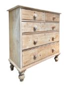 VICTORIAN 19TH CENTURY PINE WOOD CHEST OF DRAWERS