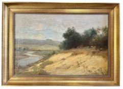 PARKER HAGARTY (1859-1934) - OGMORE RIVER FROM MERTHYR MAWR - OIL ON CANVAS