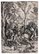 AFTER ALBRECHT DURER (1471-1582) - THE KNIGHT & THE LANSQUENET - WOODCUT
