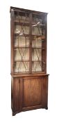 GEORGE III EARLY 19TH CENTURY MAHOGANY ASTRAGAL GLAZED BOOKCASE