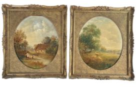 H. SHERBORNE (19TH CENTURY) - PAIR OF OIL ON CANVAS LANDSCAPE PAINTINGS