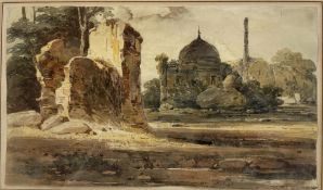 ATTR. GEORGE CHINNERY (1774-1852) - INDIAN LANDSCAPE - WATERCOLOUR ON PAPER