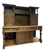 GEORGE III 18TH CENTURY JACOBEAN STYLE OAK TALL DRESSER SIDEBOARD