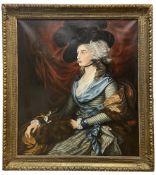 AFTER THOMAS GAINSBOROUGH - 20TH CENTURY OIL ON CANVAS PORTRAIT OF SARAH SIDDONS