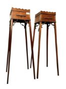 PAIR OF 19TH CENTURY MAHOGANY TORCHERE URN / PLANT STANDS