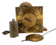 GEORGE VOYCE, MONMOUTH - 18TH CENTURY C. 1720S BRASS SINGLE HANDED CLOCK