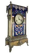 CHINESE 19TH CENTURY CASED BRASS & CLOISONNE MANTEL CLOCK