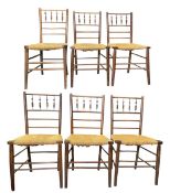 SIX ARTS & CRAFTS LATE 19TH CENTURY MORRIS & CO MANNER 'SUSSESX' SPINDLE BACK CHAIRS