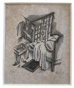 ERIC GILL (1882-1940) - THE EMPTY BED - 1934 WOOD ENGRAVING ON PAPER