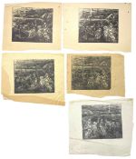 LILIAN WHITEHEAD (1894-1959) - BEACH SCENE - FIVE WOOD ENGRAVINGS