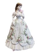 ROYAL WORCESTER - VINTAGE QUEEN OF HEARTS BONE CHINA FIGURE