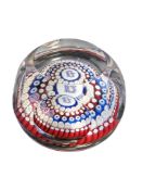 20TH CENTURY WHITEFRIARS SILVER JUBILEE GLASS PAPERWEIGHT