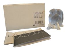 LALIQUE - FRENCH LATE 20TH CENTURY CRYSTAL GLASS NU ASSIS SITTING NUDE FIGURE