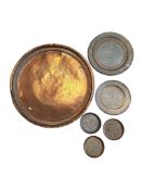 COLLECTION OF 19TH CENTURY & LATER ENGRAVED COPPER TRAYS & CHARGERS