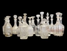 COLLECTION OF 19TH CENTURY GEORGE III & VICTORIAN GLASS DECANTERS